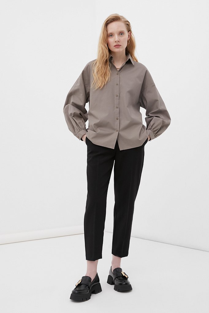 Рубашка женская oversize с объемными рукавами, Модель FAB110114, Фото №2