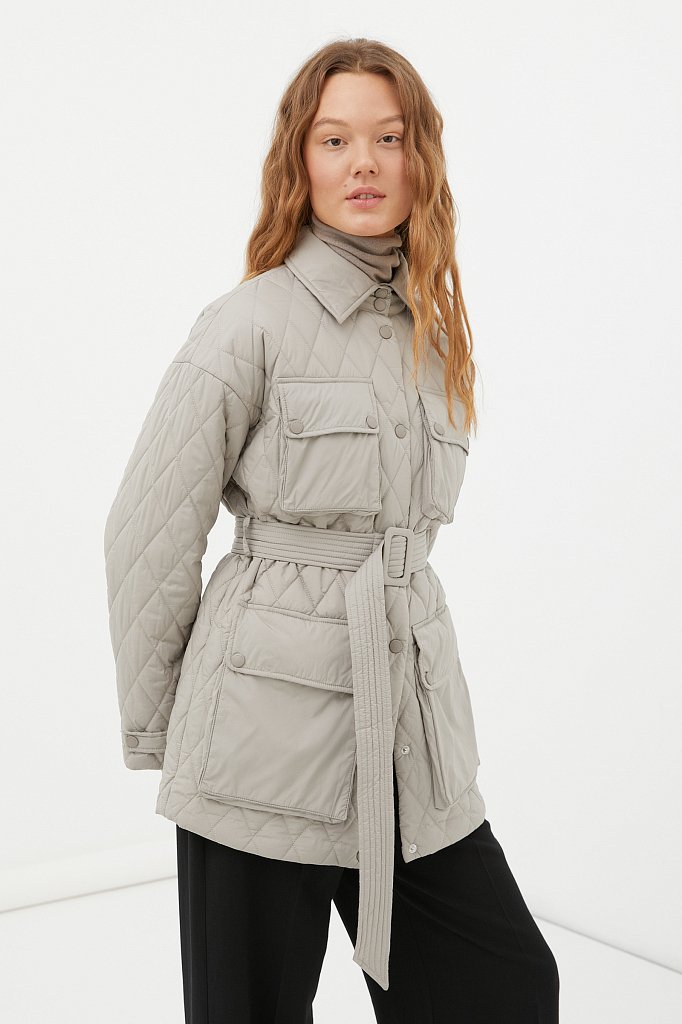 Женская утепленная куртка в рубашечном стиле, Модель FAB110199, Фото №3