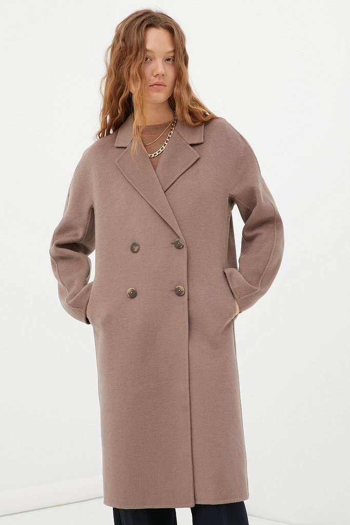 Драповое женское пальто свободного кроя, Модель FAB110211, Фото №1