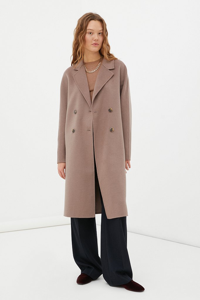 Драповое женское пальто свободного кроя, Модель FAB110211, Фото №2