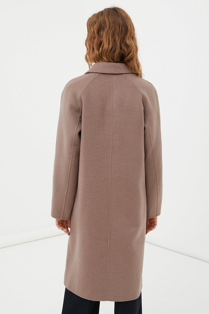 Драповое женское пальто свободного кроя, Модель FAB110211, Фото №4