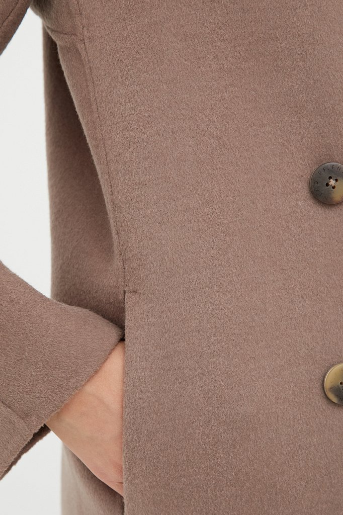 Драповое женское пальто свободного кроя, Модель FAB110211, Фото №6