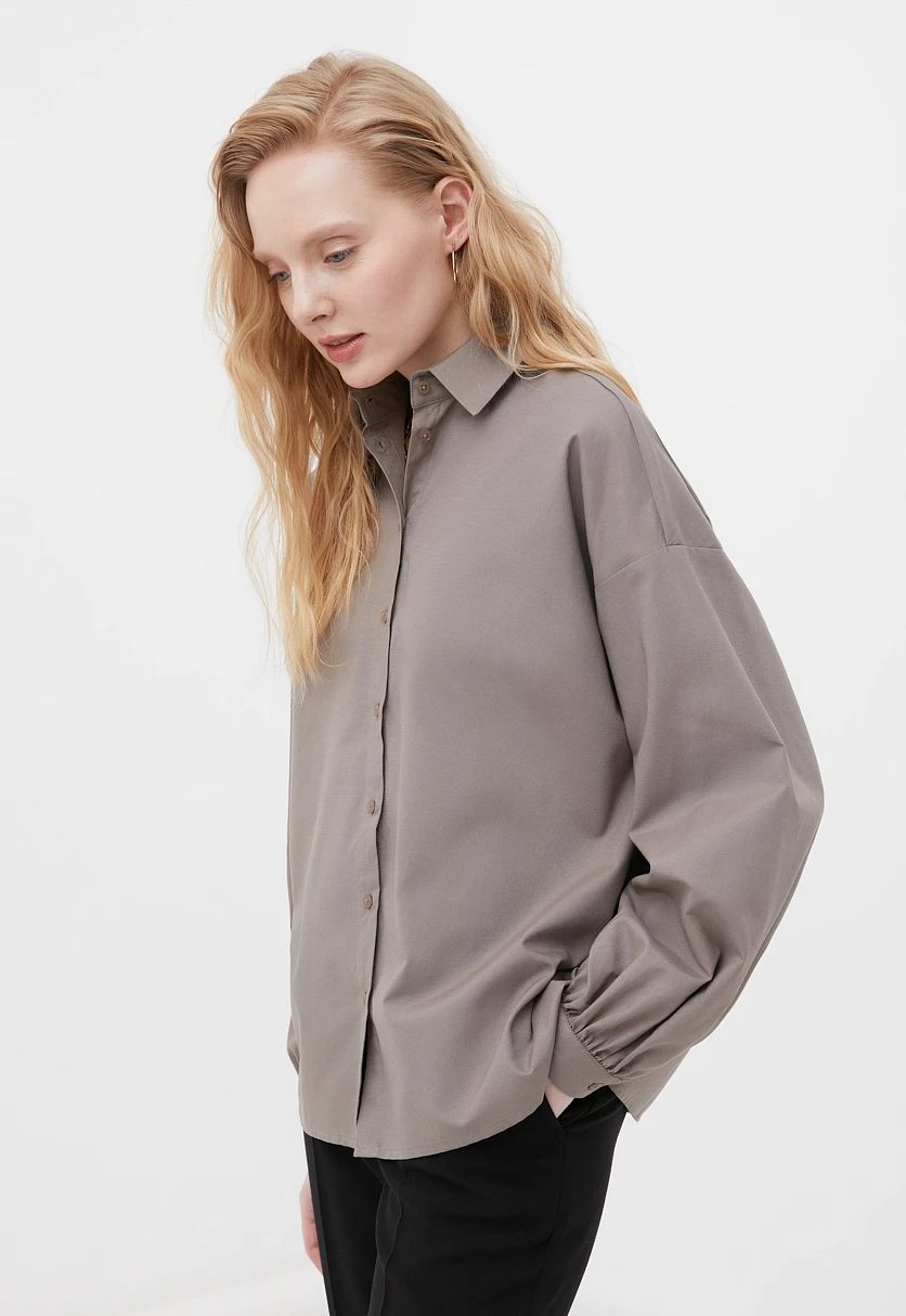 Рубашка женская oversize с объемными рукавами, Модель FAB110114, Фото №3