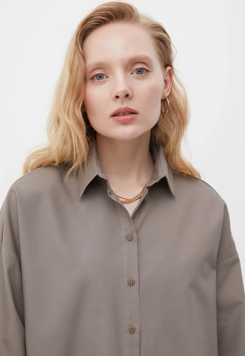 Рубашка женская oversize с объемными рукавами, Модель FAB110114, Фото №5