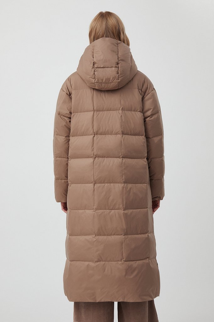 Стеганое пуховое пальто с капюшоном, Модель FAB11046, Фото №5