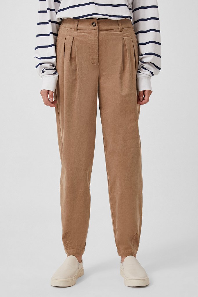 Вельветовые брюки женские кроя багги, Модель FAB11049, Фото №2