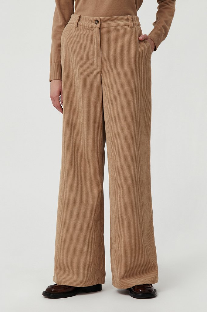 Свободные женские брюки wide leg из вельвета, Модель FAB11056, Фото №2
