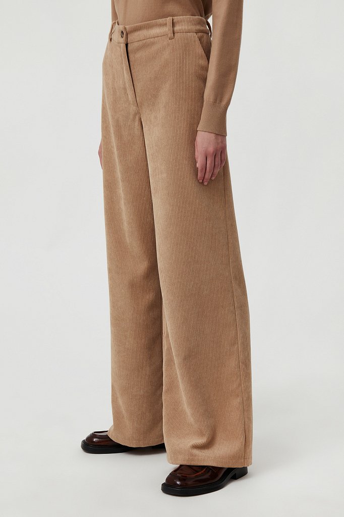 Свободные женские брюки wide leg из вельвета, Модель FAB11056, Фото №3