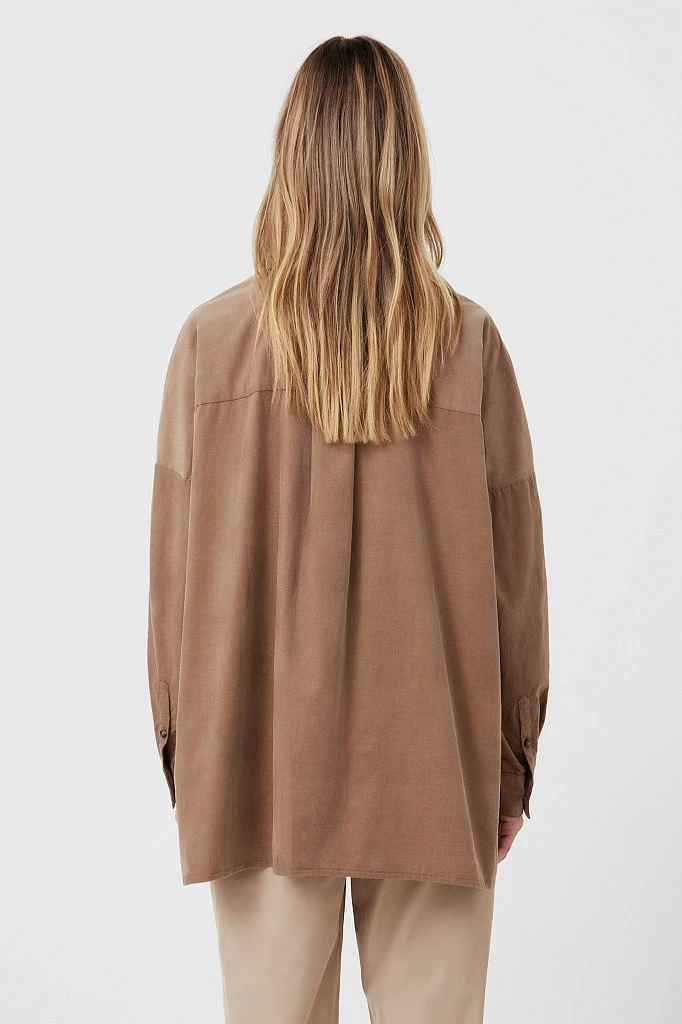 Вельветовая женская рубашка oversize с карманами, Модель FAB11047, Фото №4