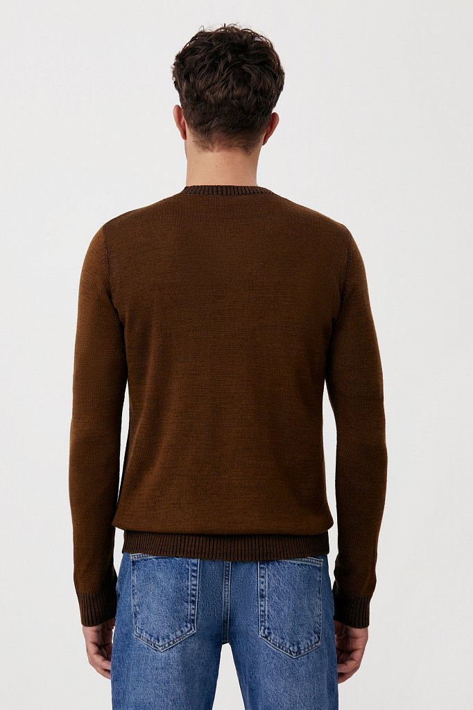Пуловер мужской прямого силуэта с шерстью, Модель FAB21103, Фото №4