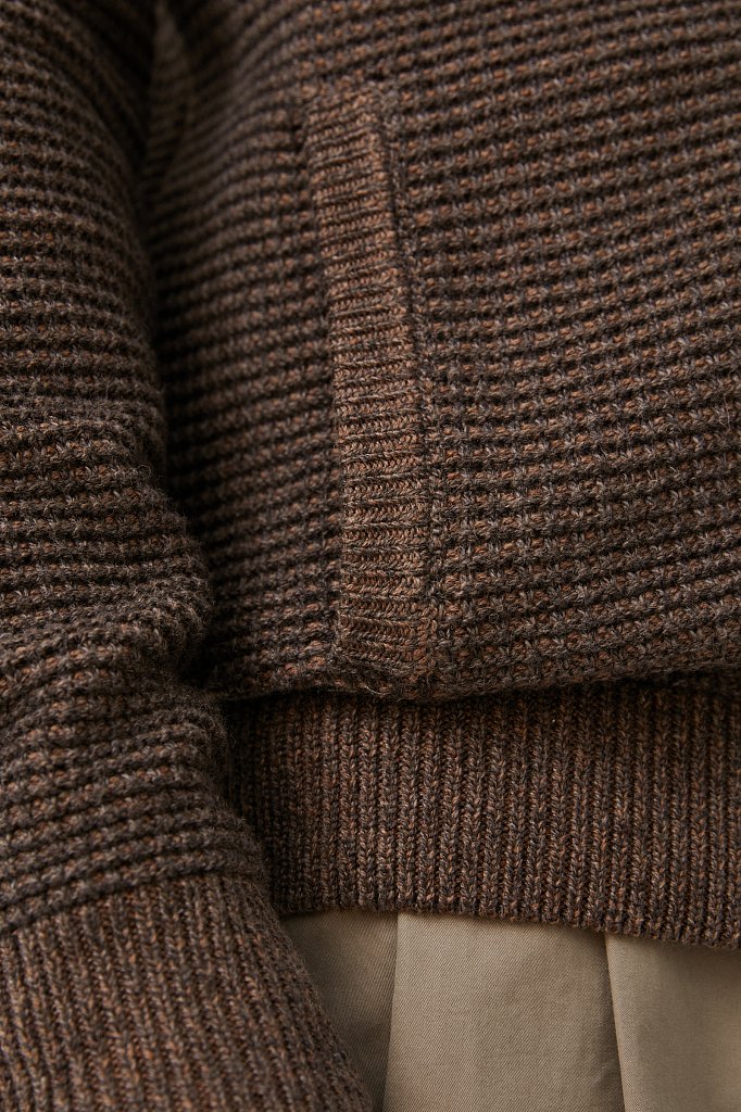 Жакет мужской крупной вязки с шерстью, Модель FAB21122, Фото №5