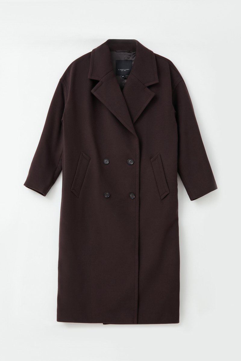 Двубортное женское oversize пальто длины миди, Модель FAB11041, Фото №8