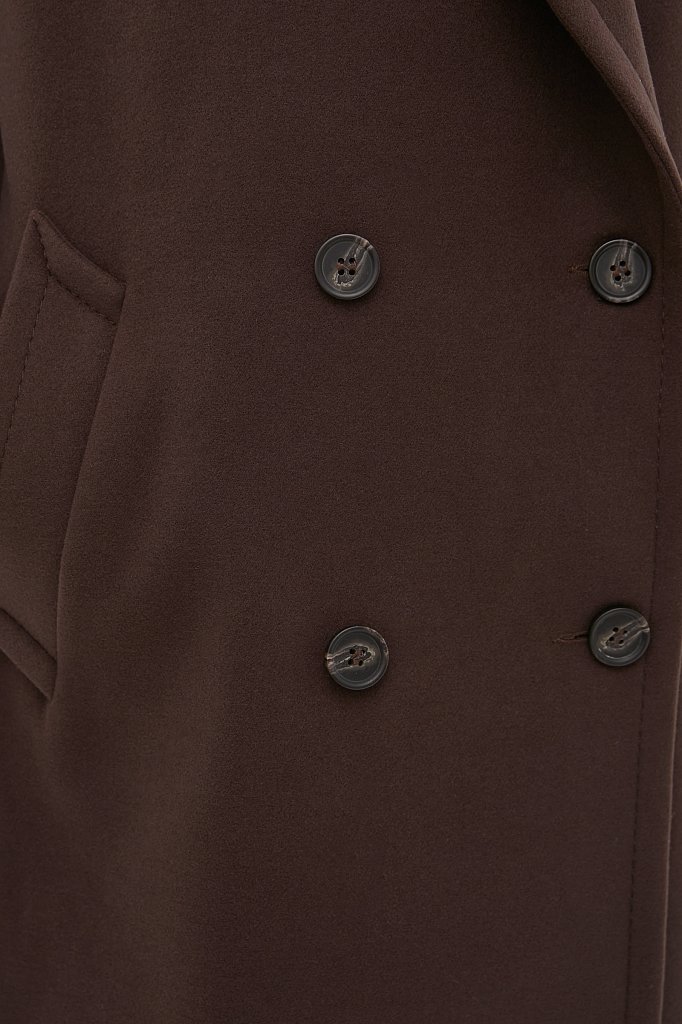 Двубортное женское oversize пальто длины миди, Модель FAB11041, Фото №7