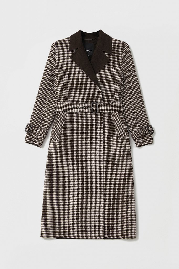 Пальто женское прямого кроя с шерстью, Модель FAB11085, Фото №7
