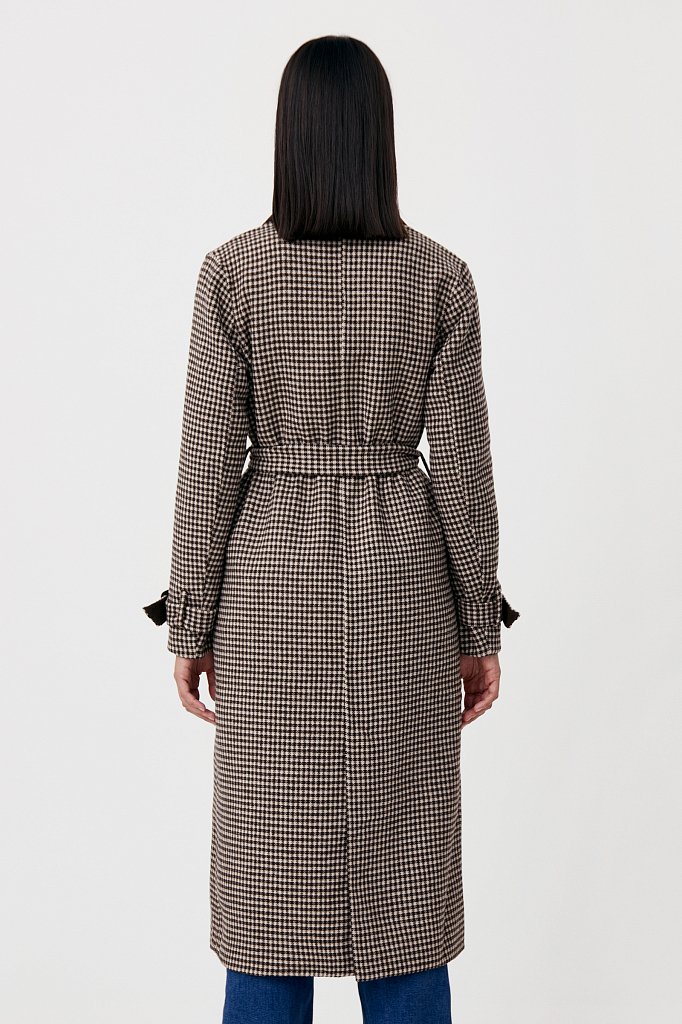 Пальто женское прямого кроя с шерстью, Модель FAB11085, Фото №5