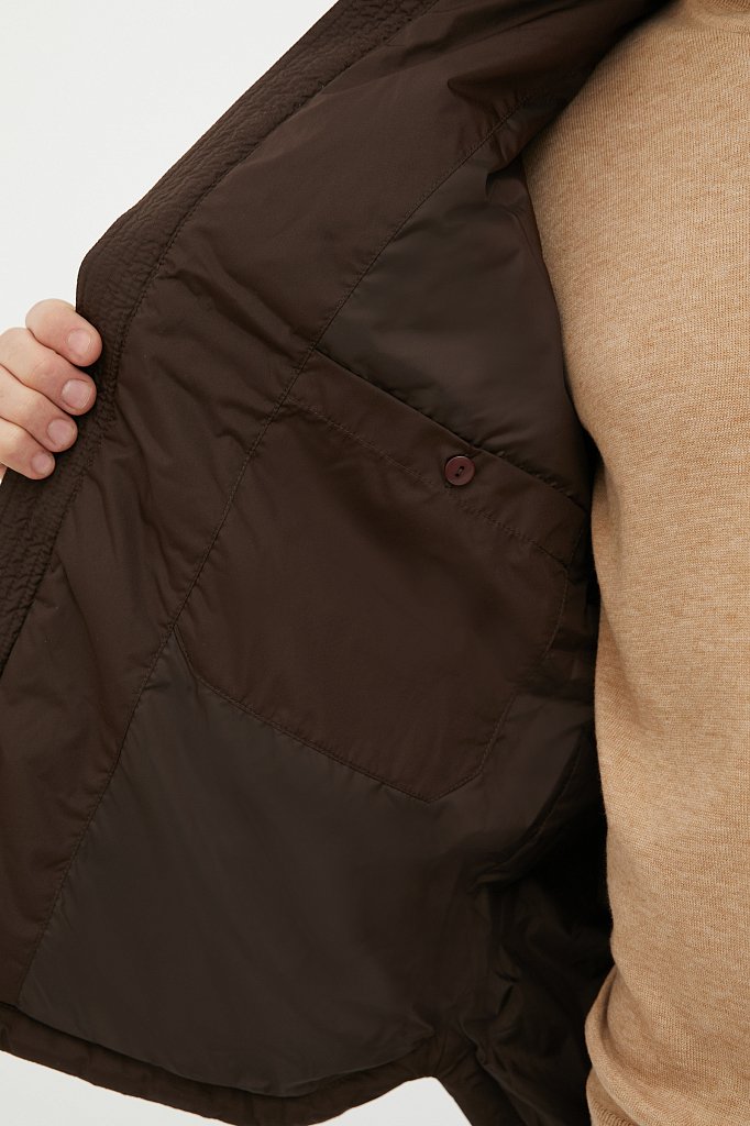 Куртка утепленная с воротником-стойкой, Модель FAB21086, Фото №4