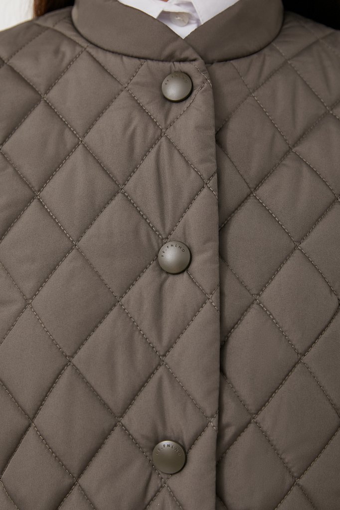 Стеганая женская куртка с объемными рукавами, Модель FAB110136, Фото №5