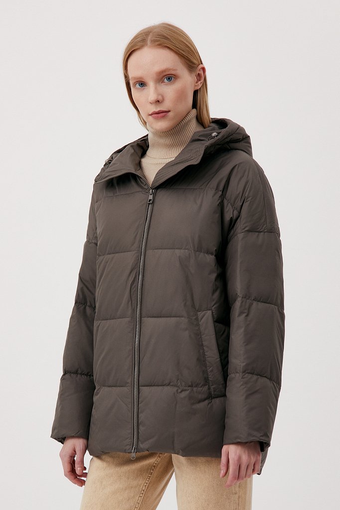 Куртка утепленная силуэта трапеция, Модель FAB110221, Фото №3