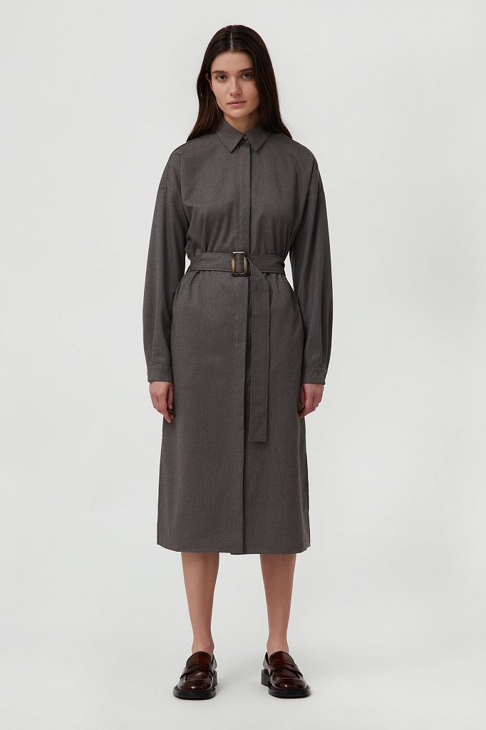 Платье-рубашка женское из мягкой смесовой ткани, Модель FAB11036, Фото №1
