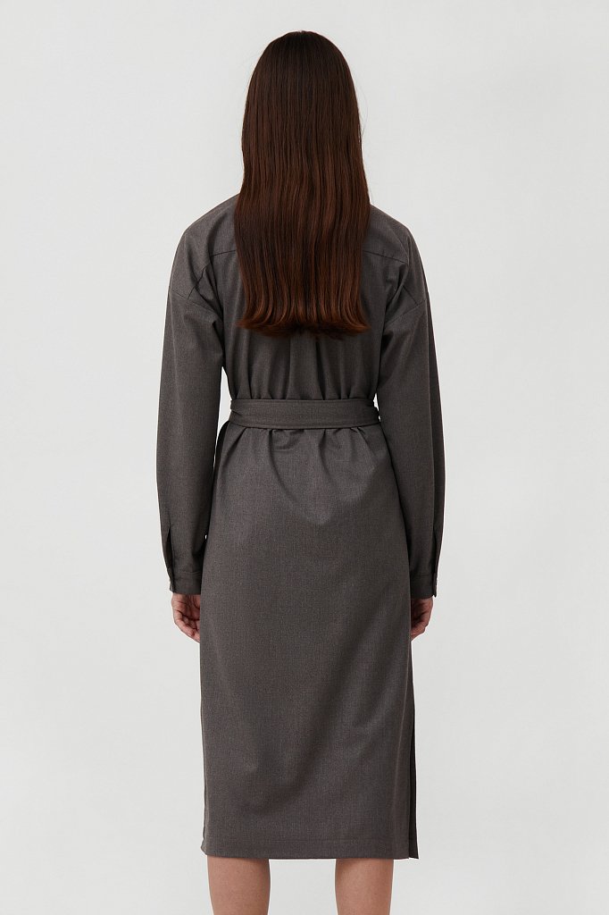Платье-рубашка женское из мягкой смесовой ткани, Модель FAB11036, Фото №4