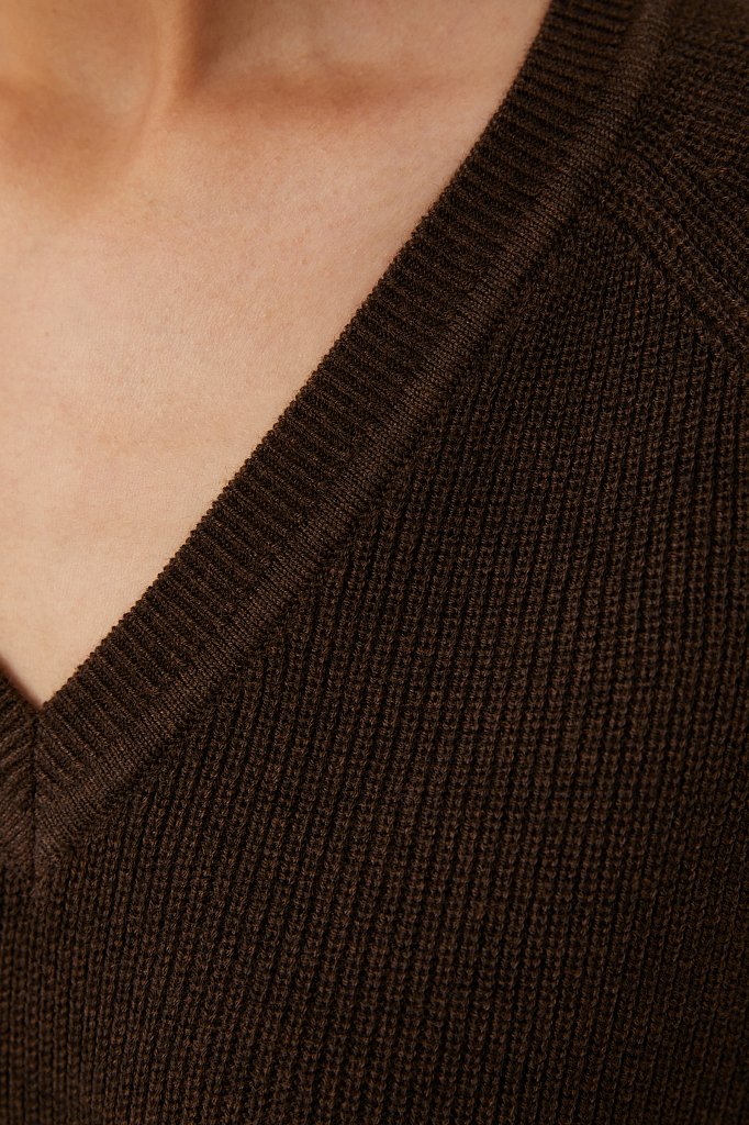 Женский базовый пуловер прямого силуэта с шерстью, Модель FAB111114, Фото №5