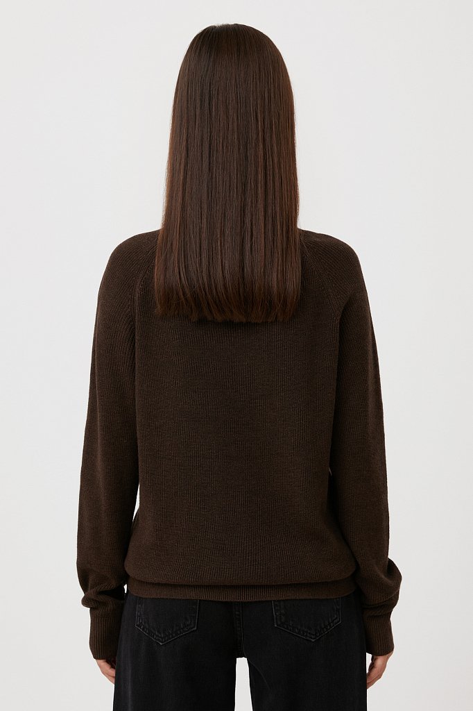 Женский свитер прямого силуэта с шерстью, Модель FAB11172, Фото №4