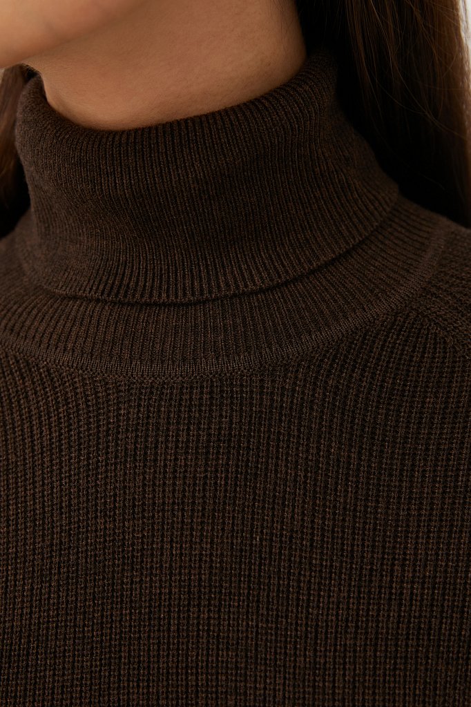 Женский свитер прямого силуэта с шерстью, Модель FAB11172, Фото №5
