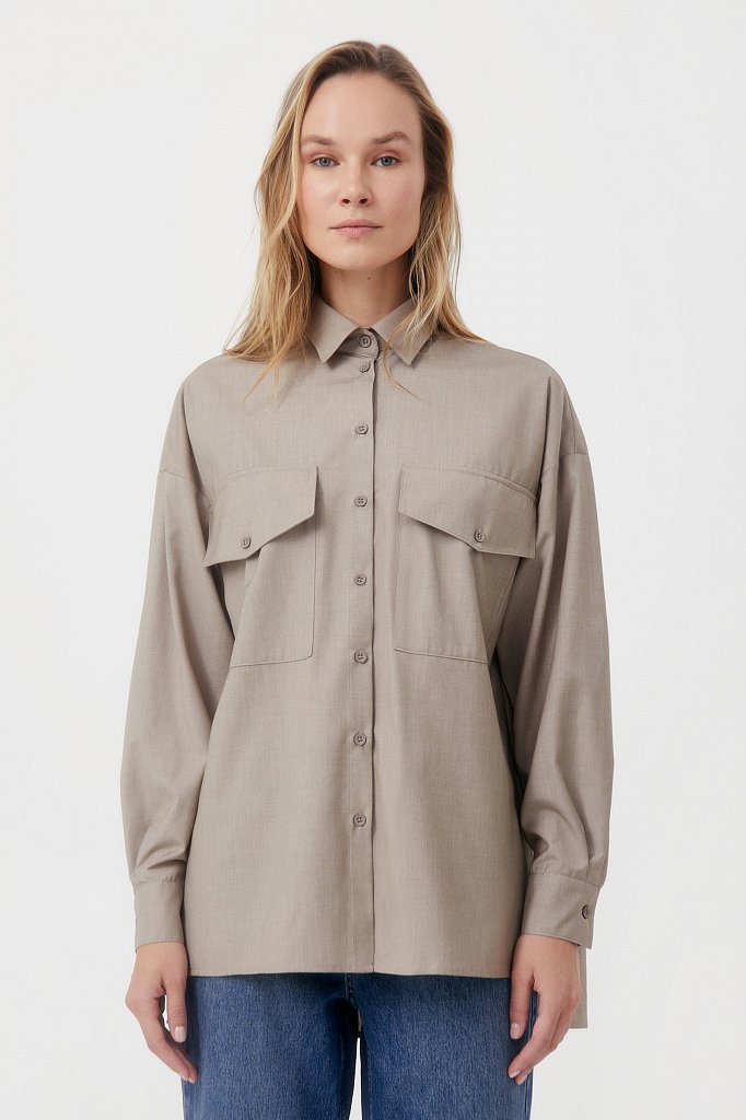 Блузка oversize с объемными рукавами, Модель FAB110111R, Фото №1