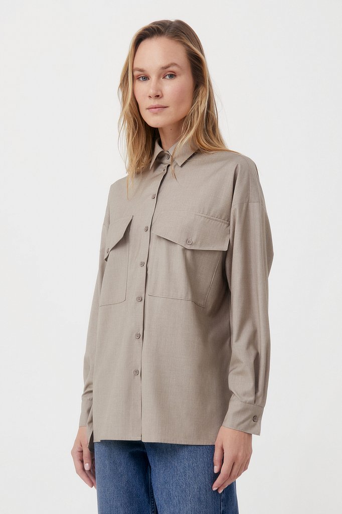 Блузка oversize с объемными рукавами, Модель FAB110111R, Фото №3