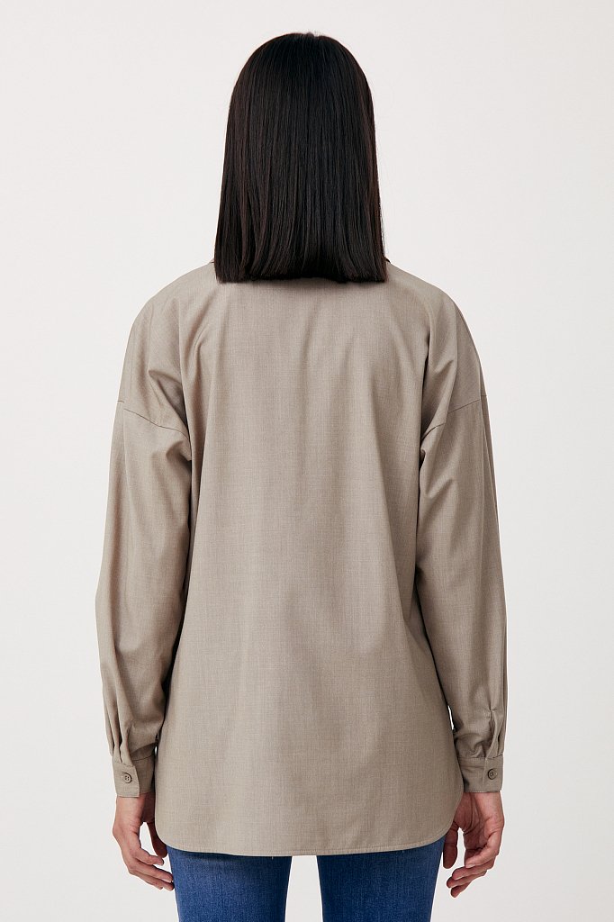 Блузка свободного кроя с удлиненной спинкой, Модель FAB110134R, Фото №4