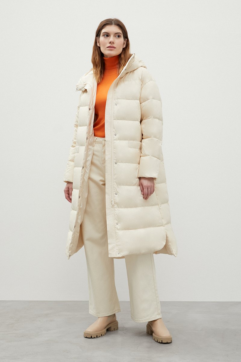 Стеганое пуховое пальто с капюшоном, Модель FAB11046, Фото №2