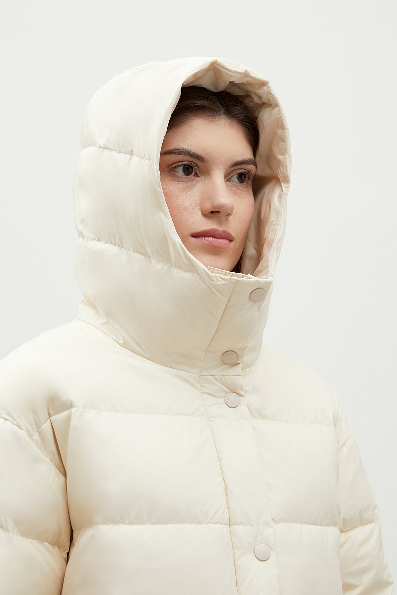 Стеганое пуховое пальто с капюшоном, Модель FAB11046, Фото №8