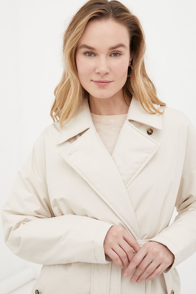 Пальто женское свободного кроя на утеплителе, Модель FAB11091, Фото №5