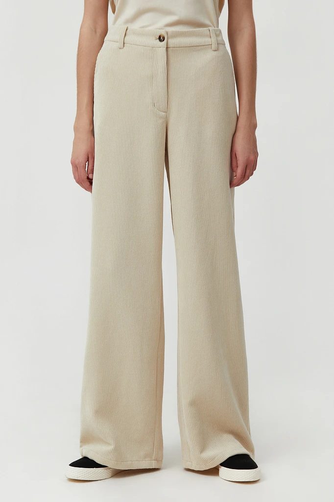 Свободные женские брюки wide leg из вельвета, Модель FAB11056, Фото №2