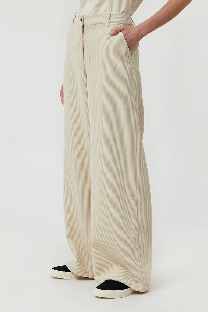 Свободные женские брюки wide leg из вельвета, Модель FAB11056, Фото №3