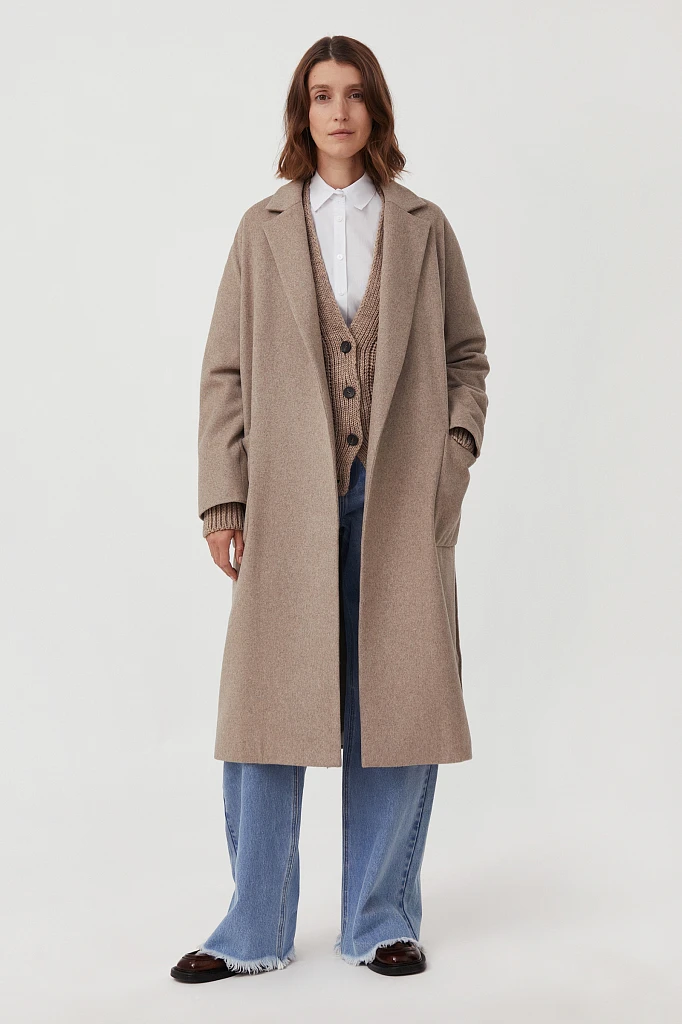 oversize пальто женское с шерстью, Модель FAB11090, Фото №1