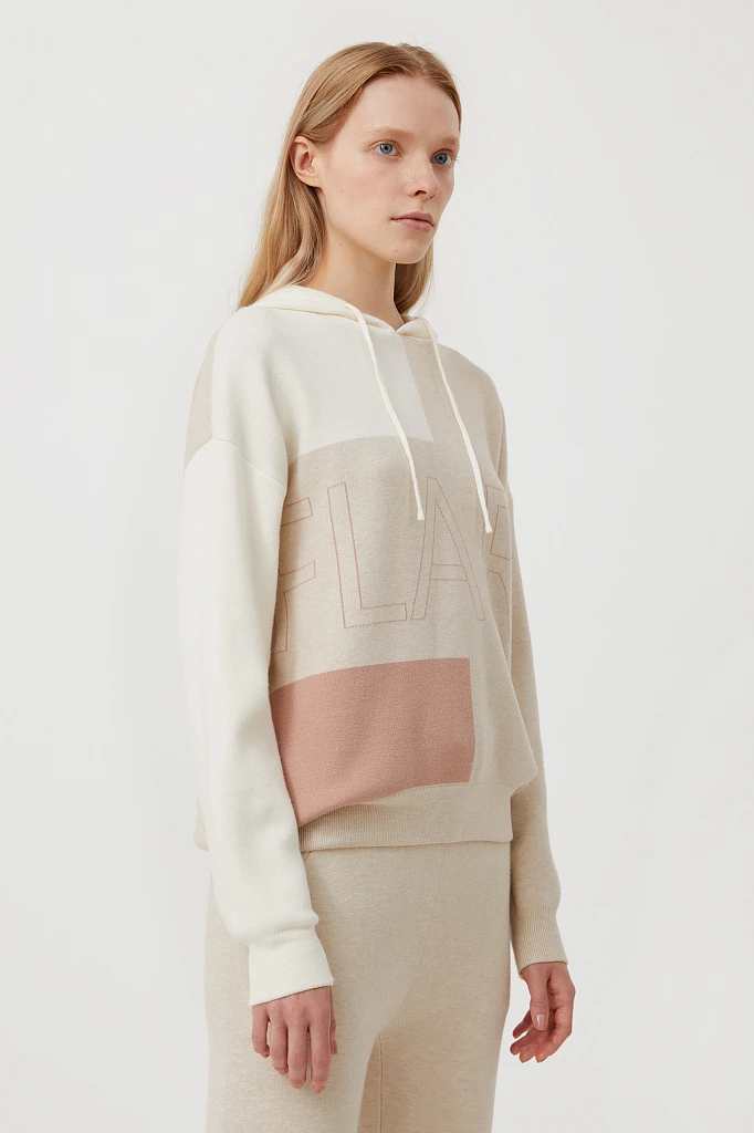 Свободное женское худи в стиле color block, Модель FAB11183, Фото №3