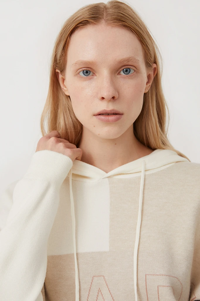 Свободное женское худи в стиле color block, Модель FAB11183, Фото №6