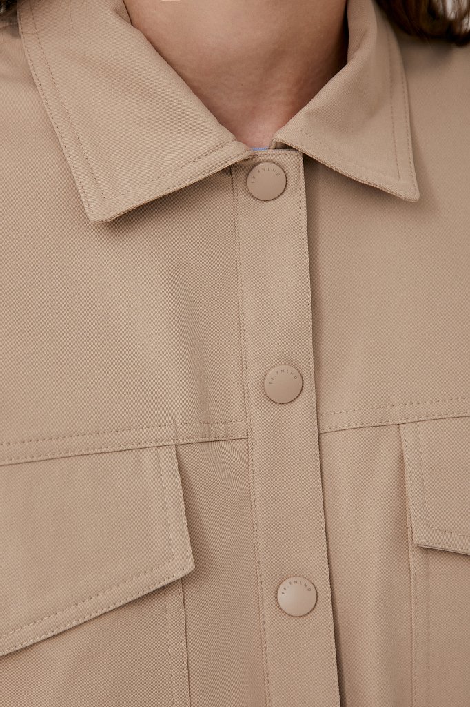 Женская рубашка c объемными рукавами и карманами, Модель FAB11009, Фото №5