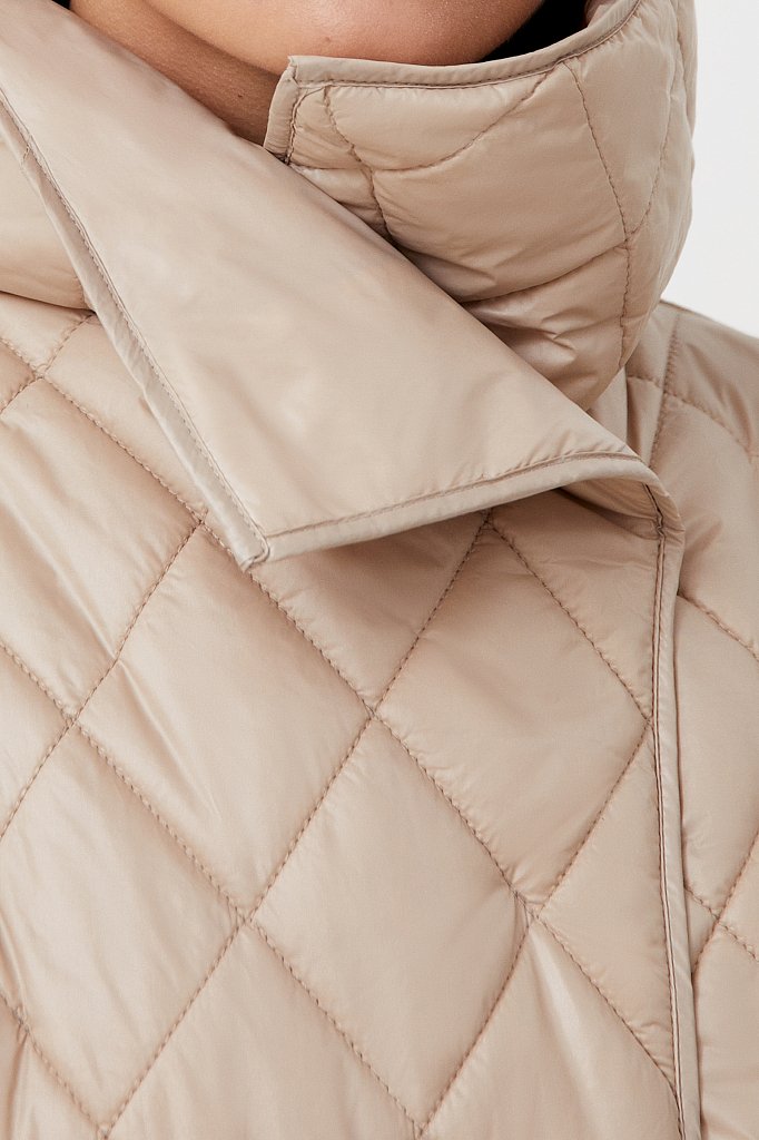 Cтеганое объемное пальто с утеплителем, Модель FAB110106, Фото №5
