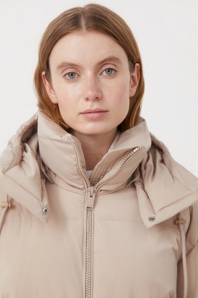 Пуховое женское пальто свободного кроя, Модель FAB110183, Фото №6