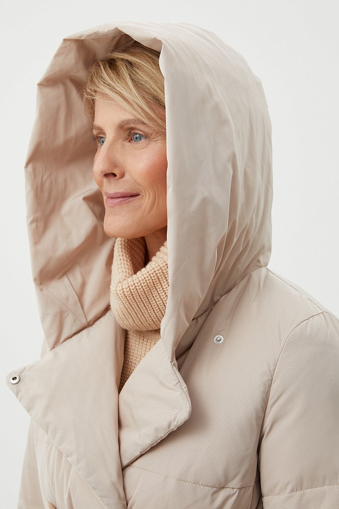 Утепленное пальто с поясом на талии, Модель FAB110217, Фото №6