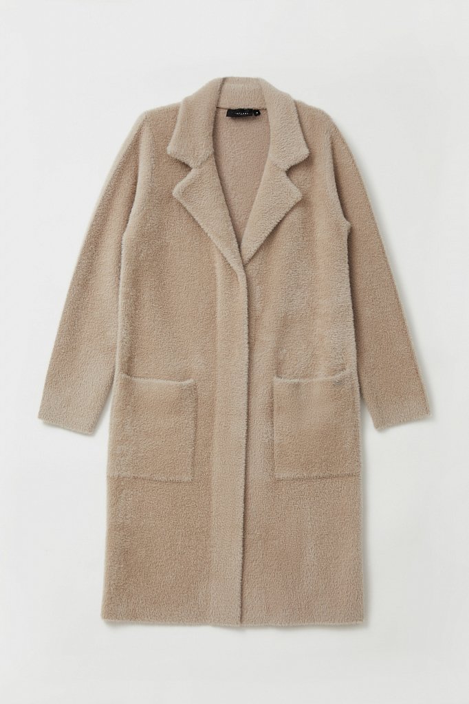 Пальто женское прямого кроя из пряжи с ворсом, Модель FAB11103, Фото №7