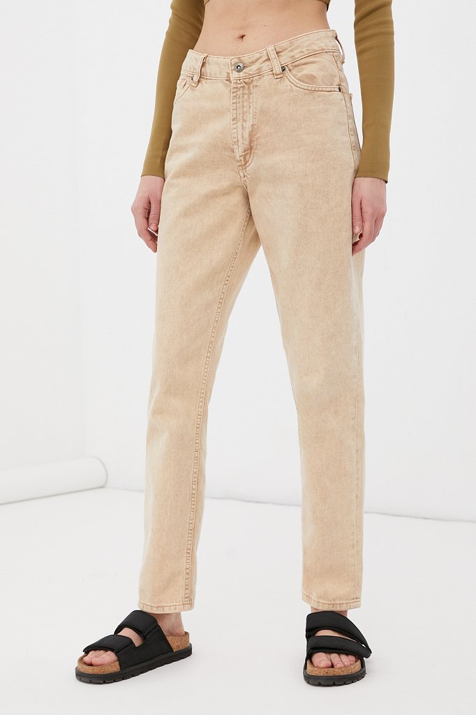 Женские джинсы tapered fit на средней посадке, Модель FAB15003, Фото №2