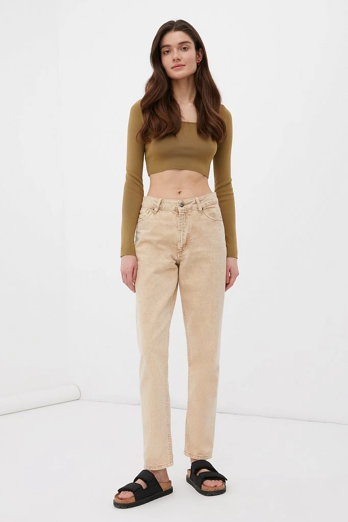 Джинсы tapered fit женские, Модель FAB15003, Фото №1