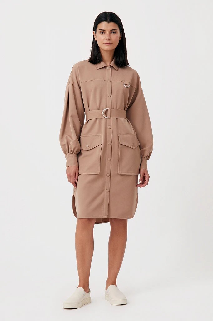 Платье-рубашка oversize с объемными рукавами, Модель FAB11011, Фото №1