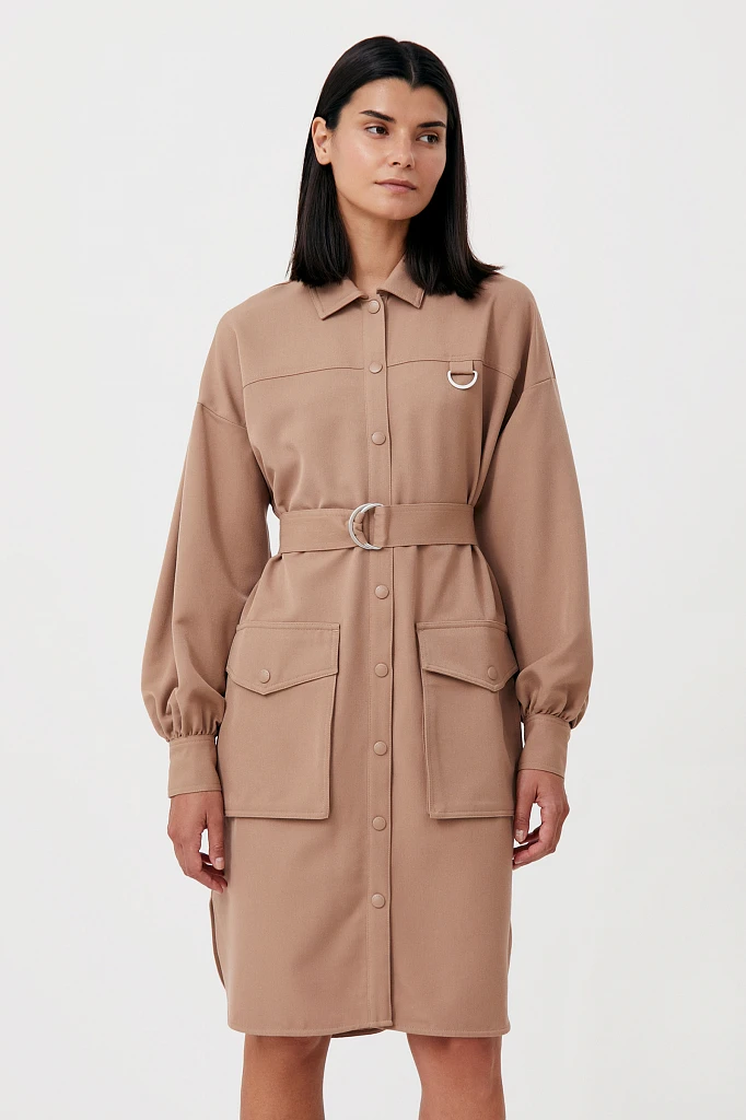 Платье-рубашка oversize с объемными рукавами, Модель FAB11011, Фото №2