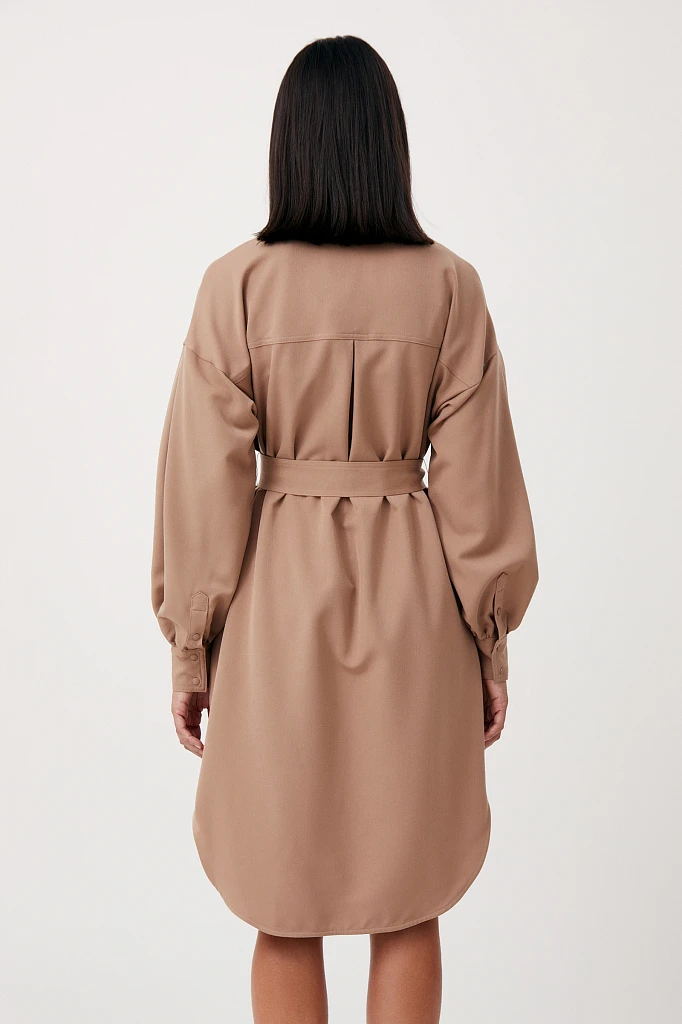 Платье-рубашка oversize с объемными рукавами, Модель FAB11011, Фото №4