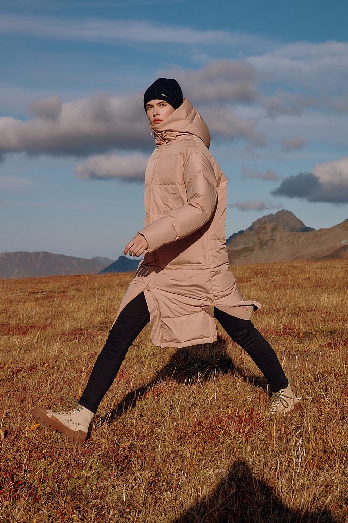 Пуховое женское пальто свободного кроя, Модель FAB11086, Фото №1