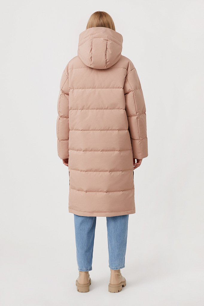 Пуховое женское пальто свободного кроя, Модель FAB11086, Фото №6